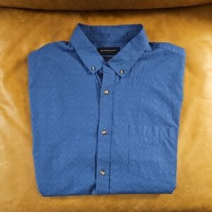 Banana Republic Men's Patterned Blue Shirt